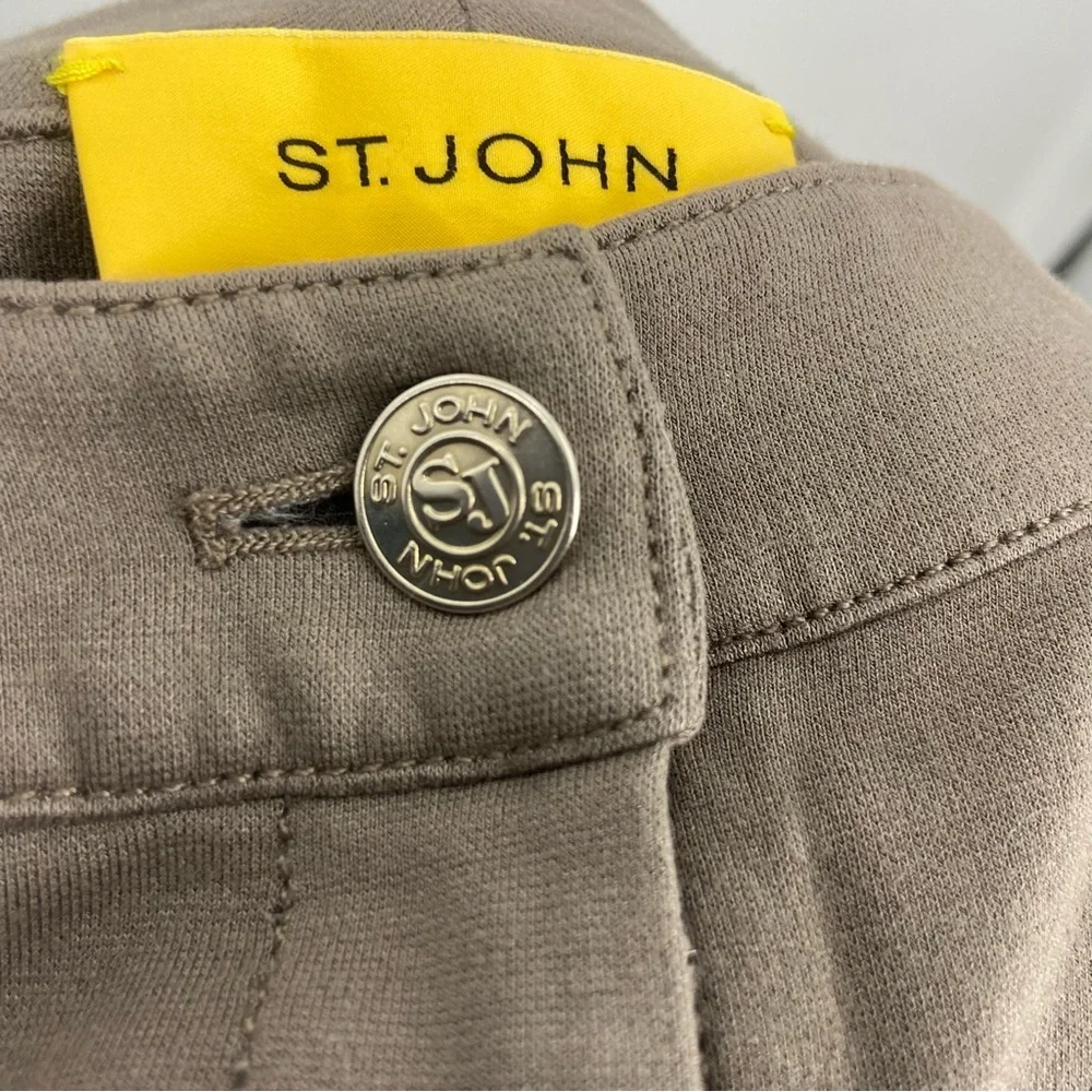 St John Yellow Label Tag Straight Leg Trouser Pants Womens 6 Brown Tan - Picture 2 of 7